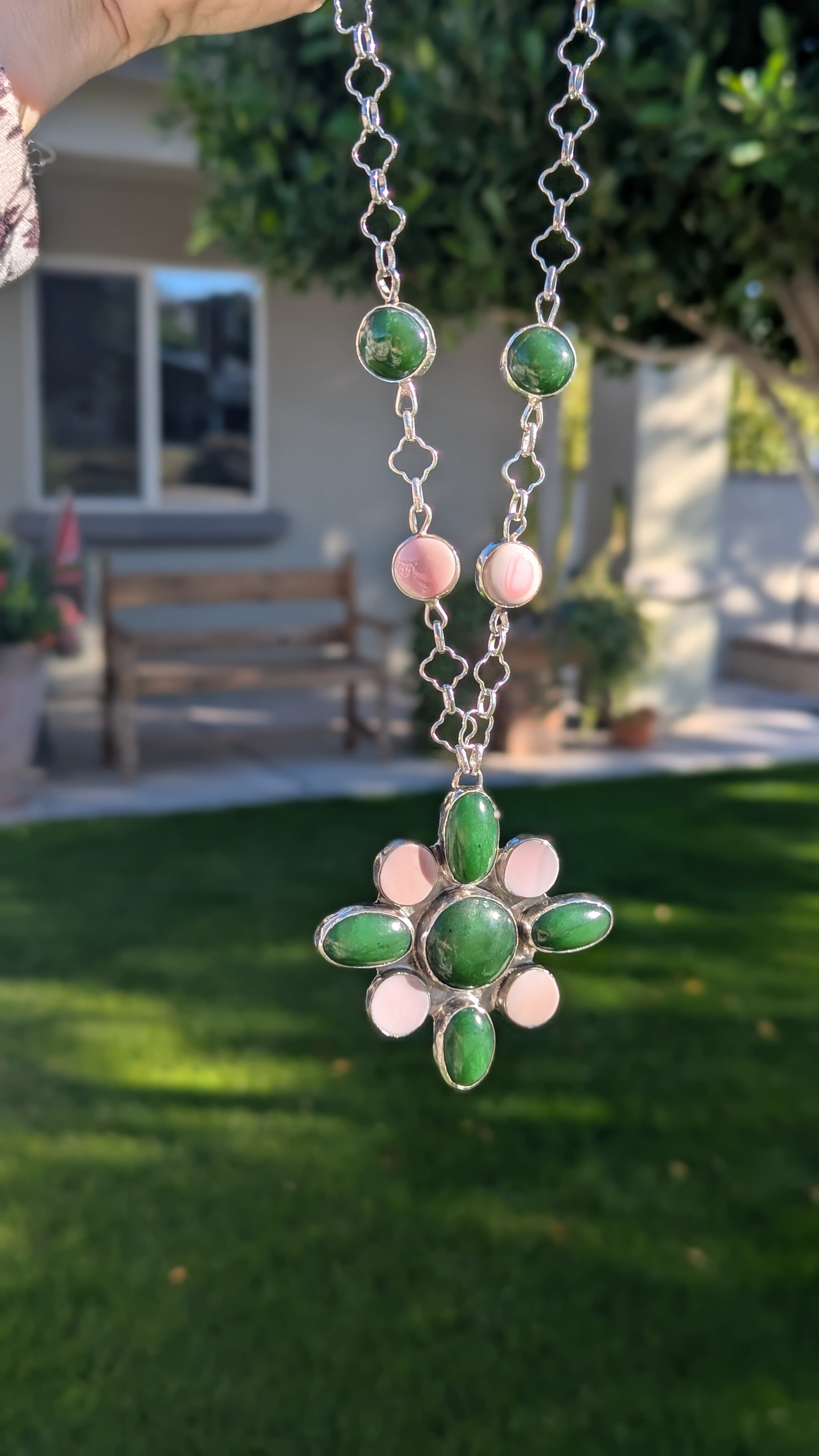 🌸🐎 Blushing Bronco Necklace 🐎🌸