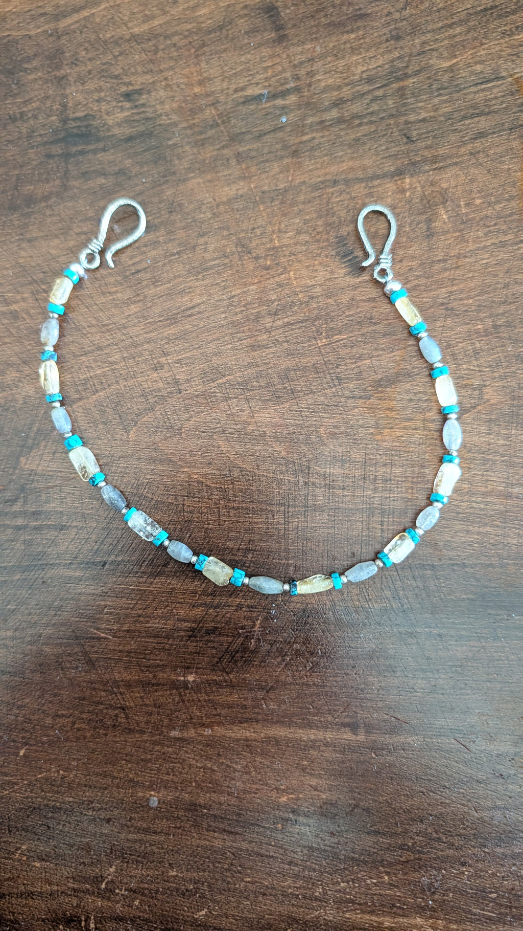 Labradorite, Citrine and Turquoise Hat Band