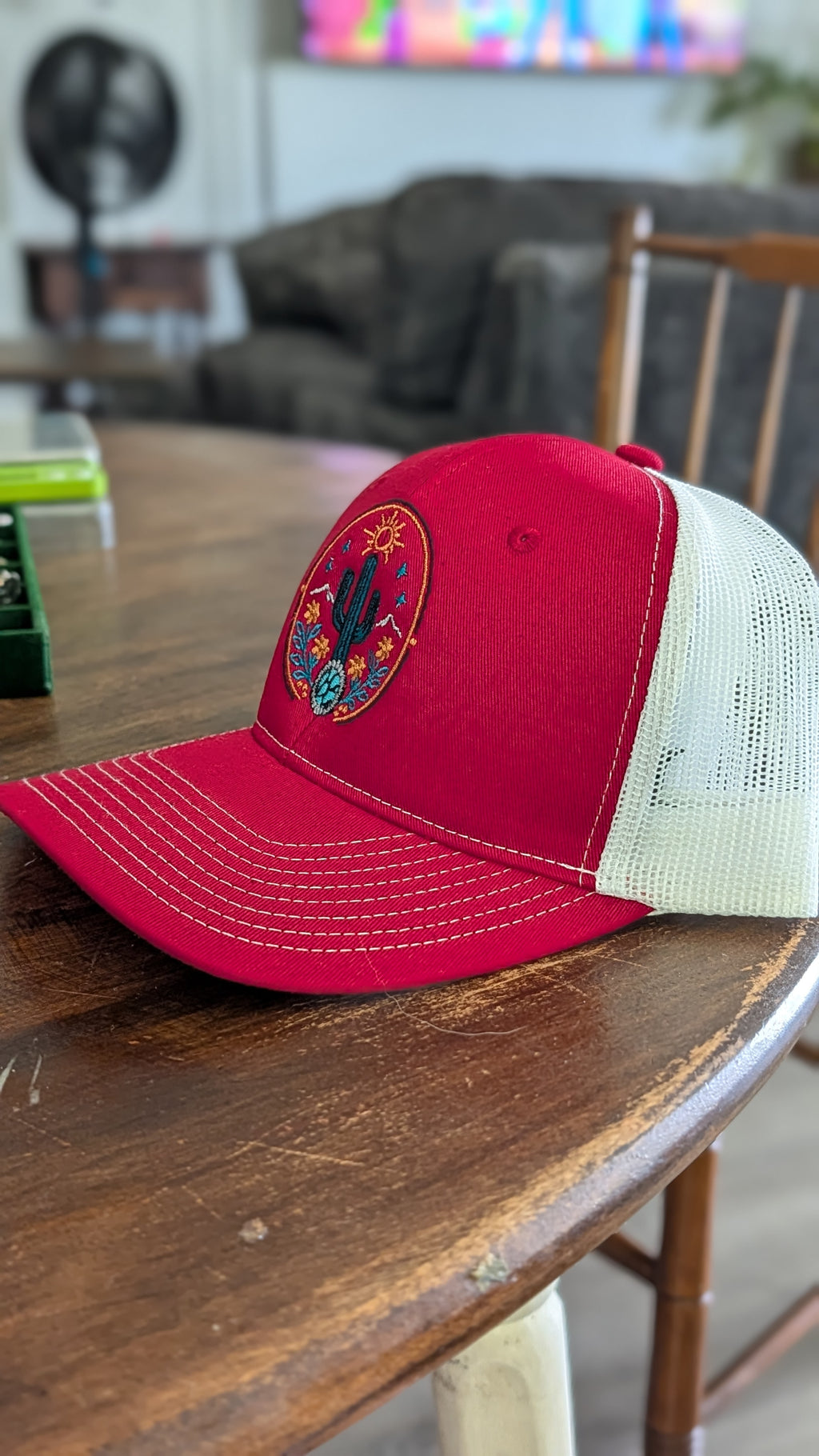 TC Stone & Silver Trucker Hats- Red and White