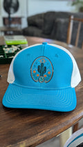 TC Stone & Silver Trucker Hats- turquoise and white