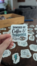 Coffee and Turquoise Sticker