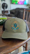 TC Stone & Silver Trucker Hats- green and black