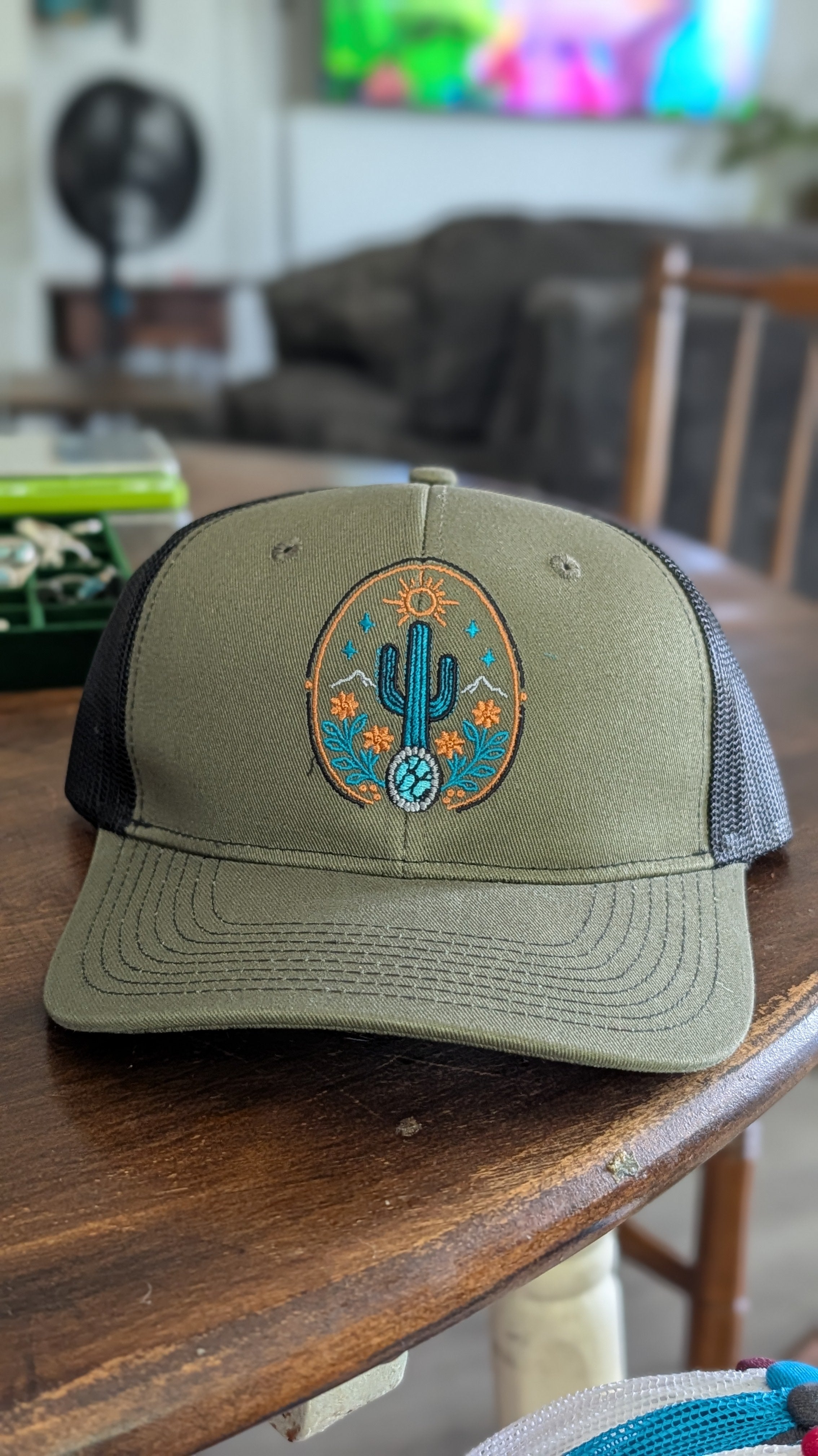 TC Stone & Silver Trucker Hats- green and black