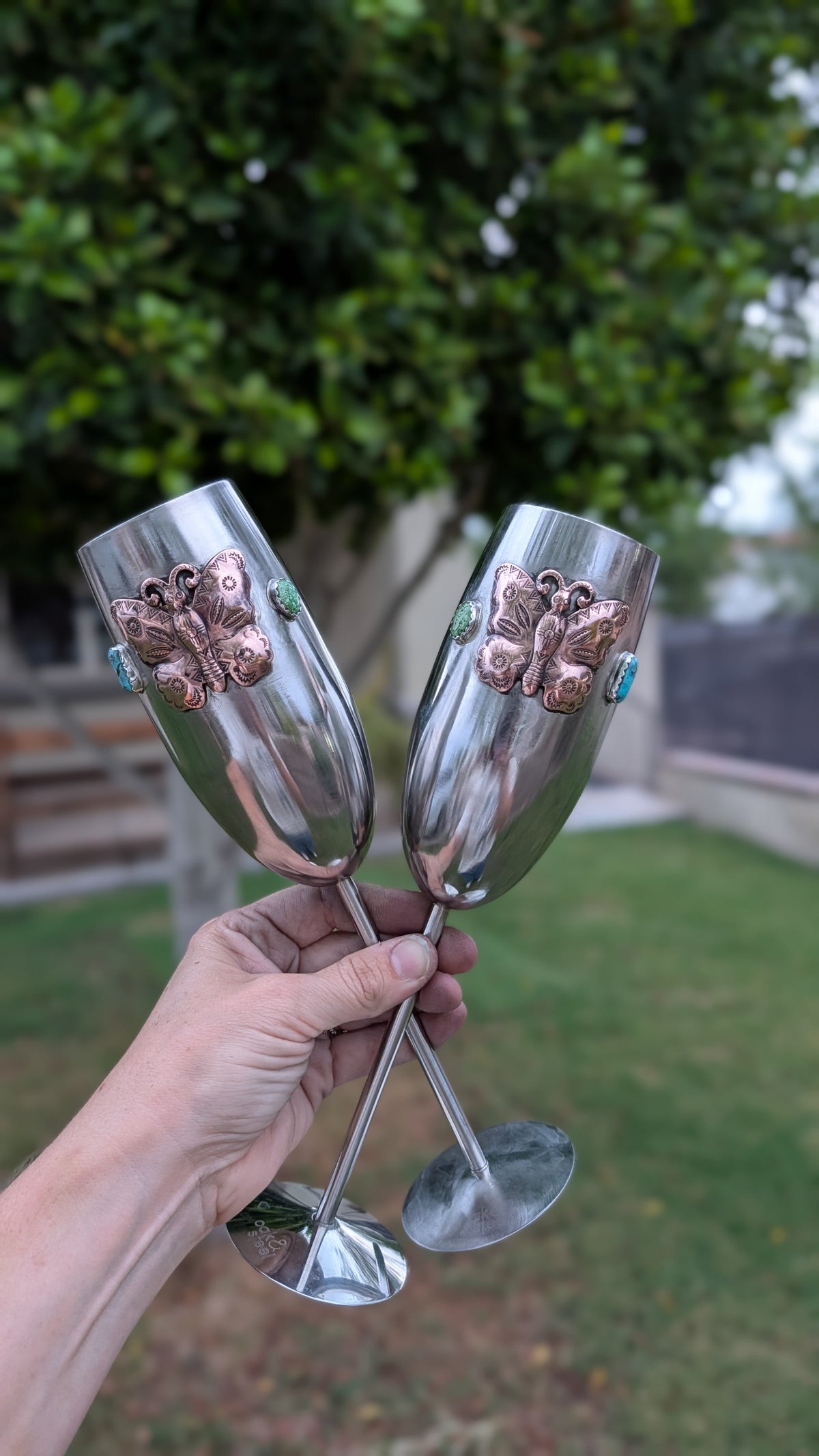 🦋 The Desert Butterfly Champagne Flutes🦋