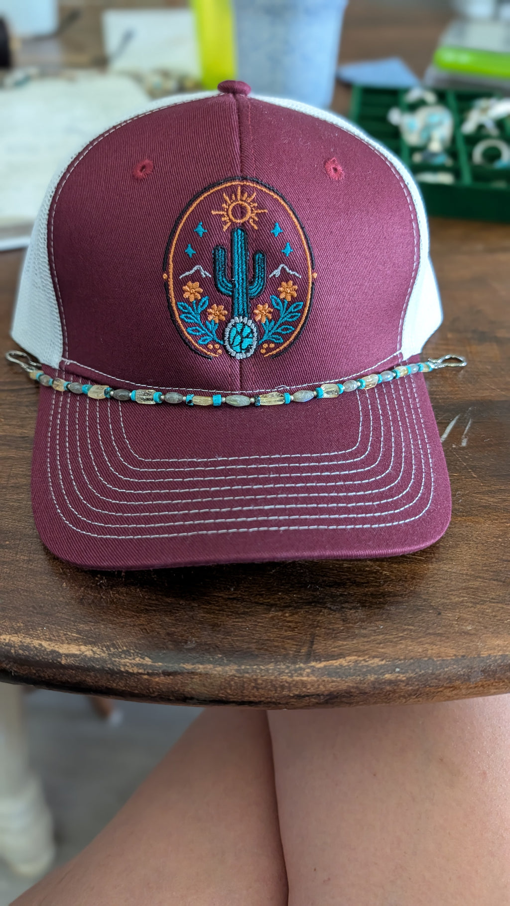 Labradorite, Citrine and Turquoise Hat Band