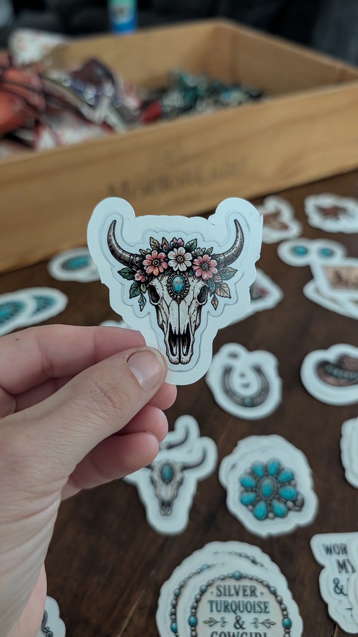 The Turquoise Skull Sticker